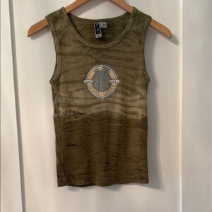 OP Green Graphic Fitted Tank Top
